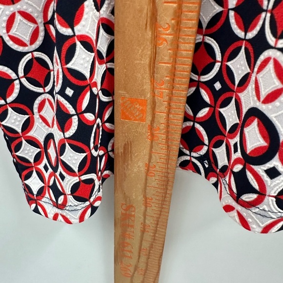 RUBY RD Red-Black bell sleeve plus size polyester stretch coastal grandma top 2X - Picture 8 of 11